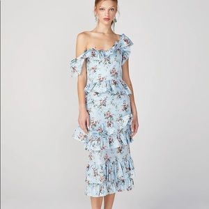 SOLD Brock collection DARIA COCKTAIL DRESS IN LIGHT BLUE FLORAL TAFFETA size 4